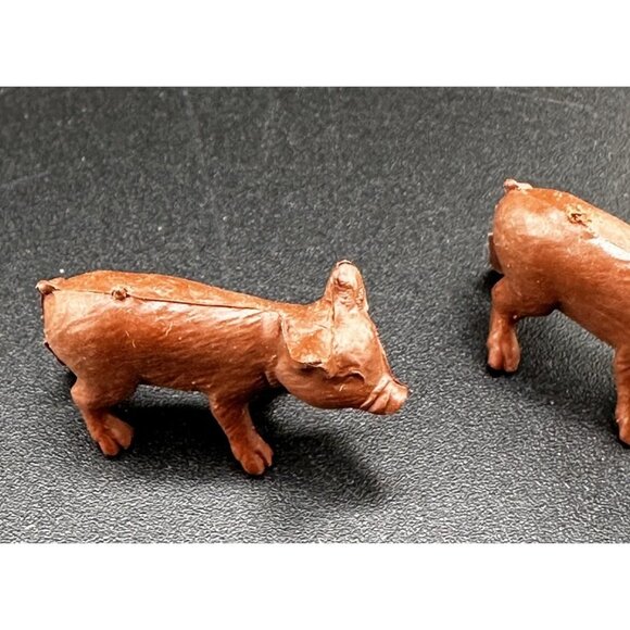 Allstate Marx Happi Time Farm Playset 1959 Auburn Red 2 Pigs Tim Mee PPC - Picture 5 of 12